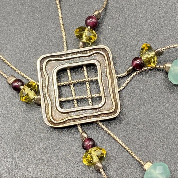 NETA .925 Silver Boho Crystal Beads Artisan Designed Necklace - Picture 7 of 12